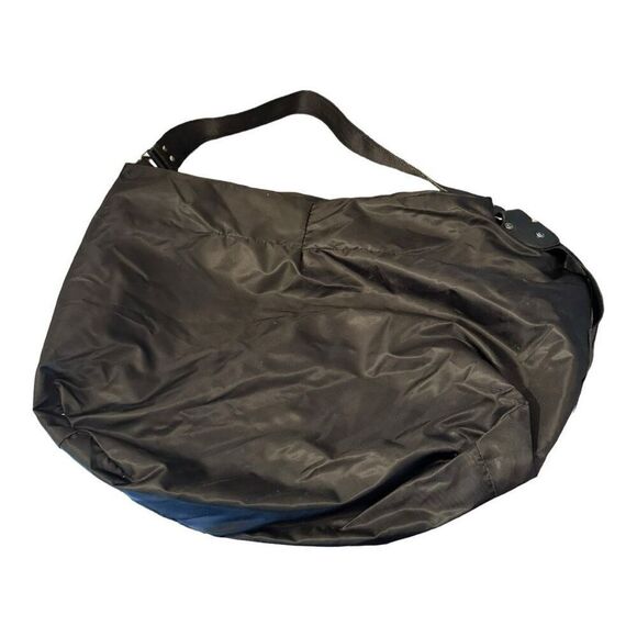 Levenger black nylon hobo crescent moon shoulder bag